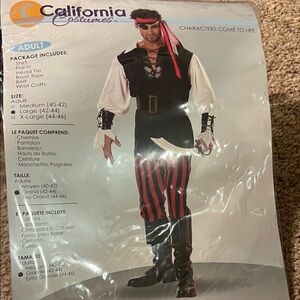 California Costumes Pirate Outfit for adult - Black, Red, and White